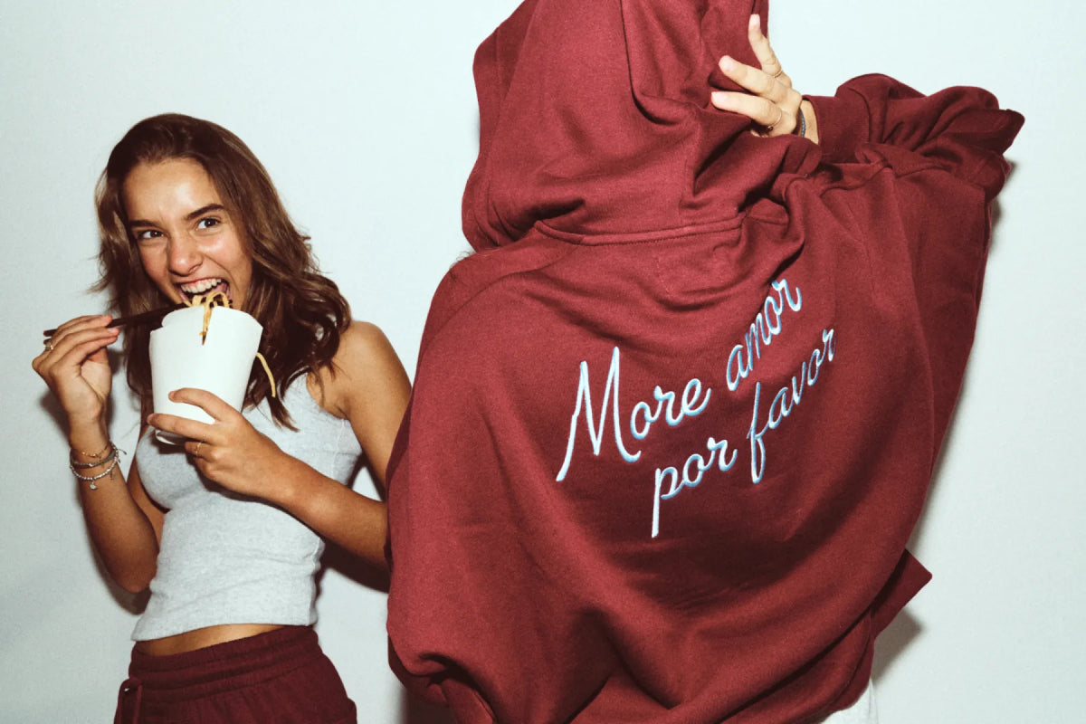 Woody Kirilove - Bordeaux huispak van joggingstof/Vest + broek