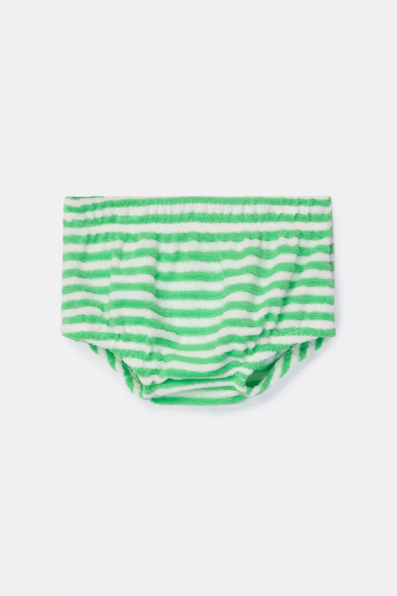 Woody Pyjama badstof - Groene streep