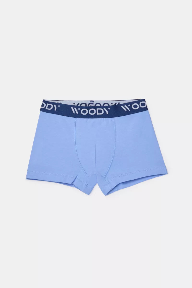 Woody Boxers - Blauw + streep