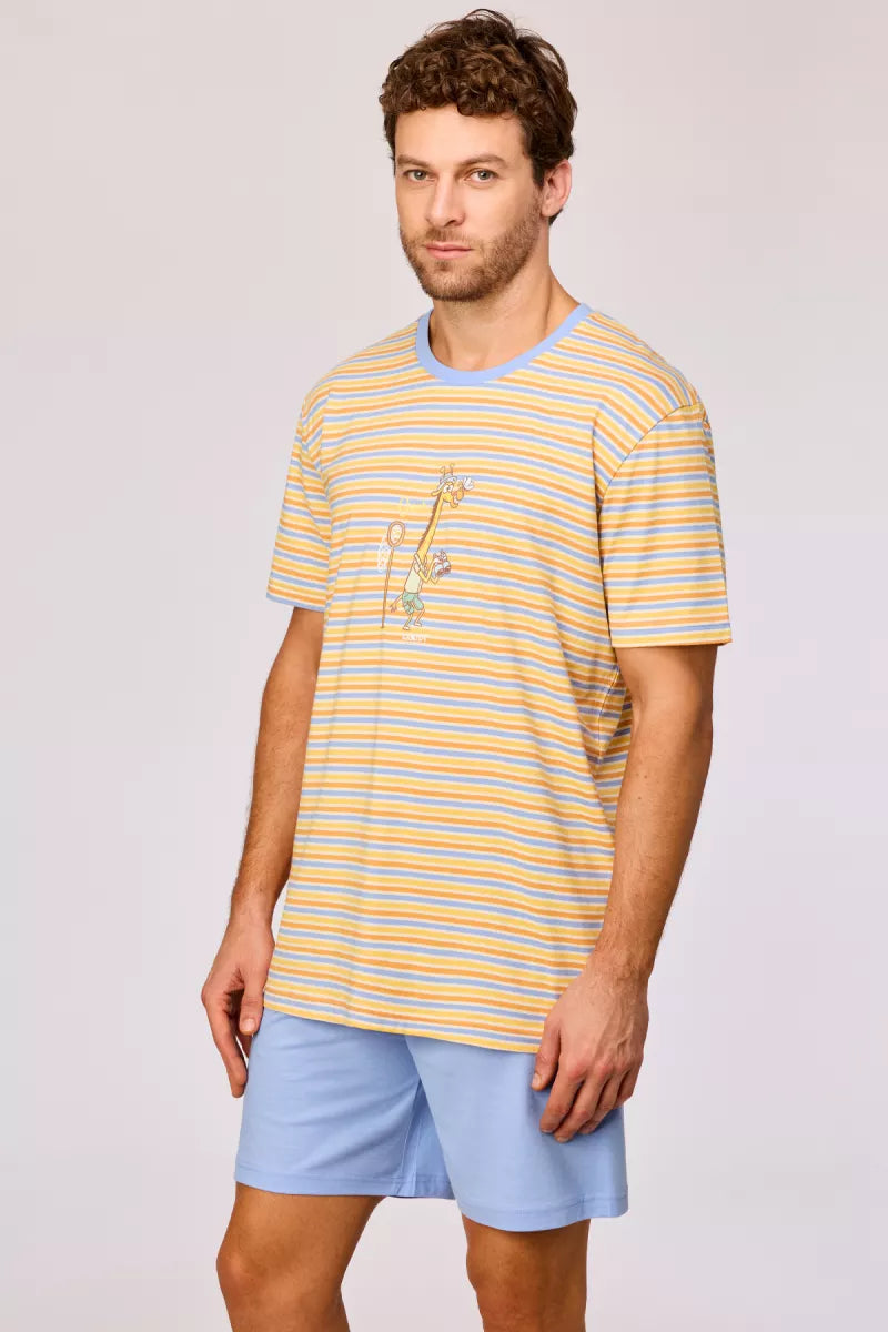 Woody Pyjama - Gele streep/Giraf