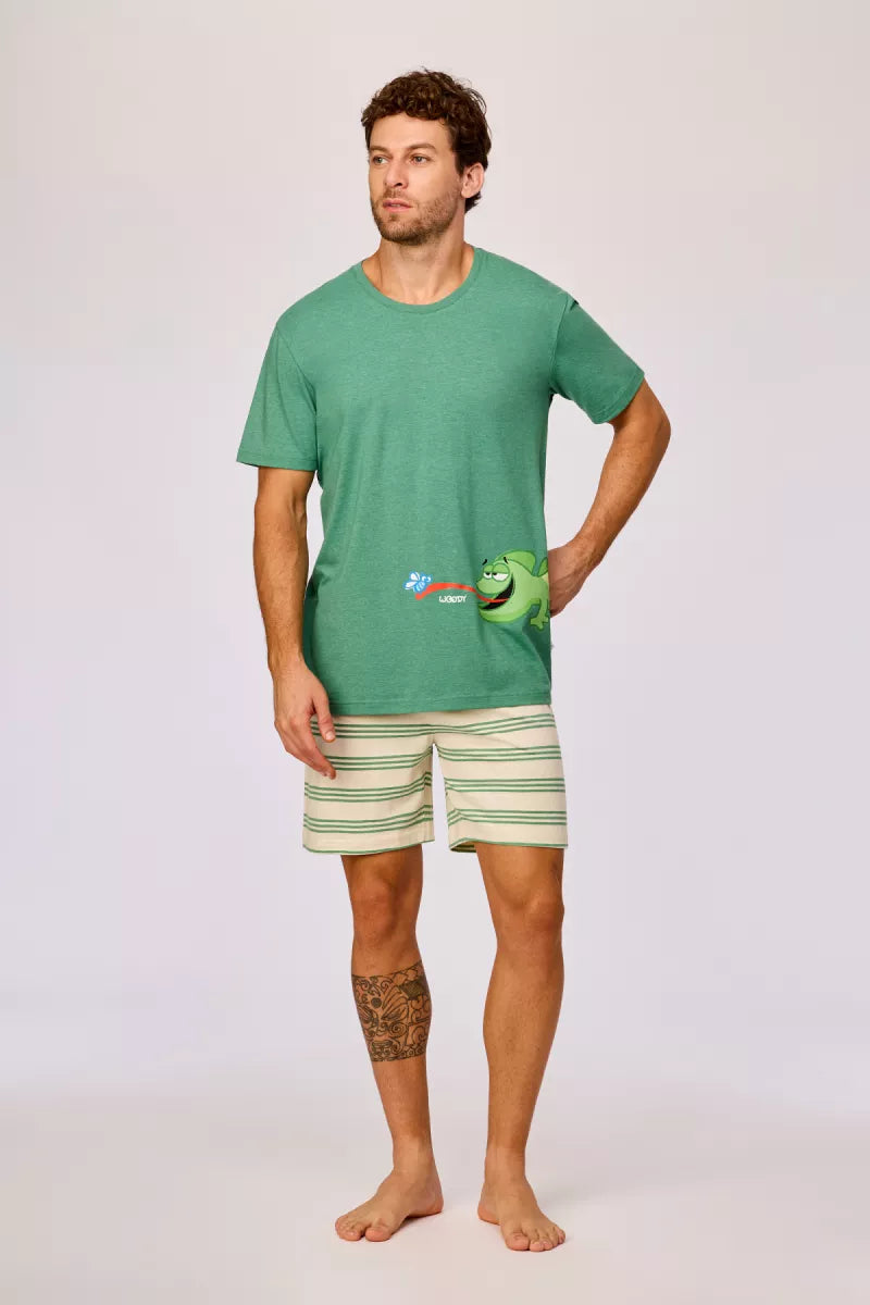 Woody Pyjama - Groen/Kameleon