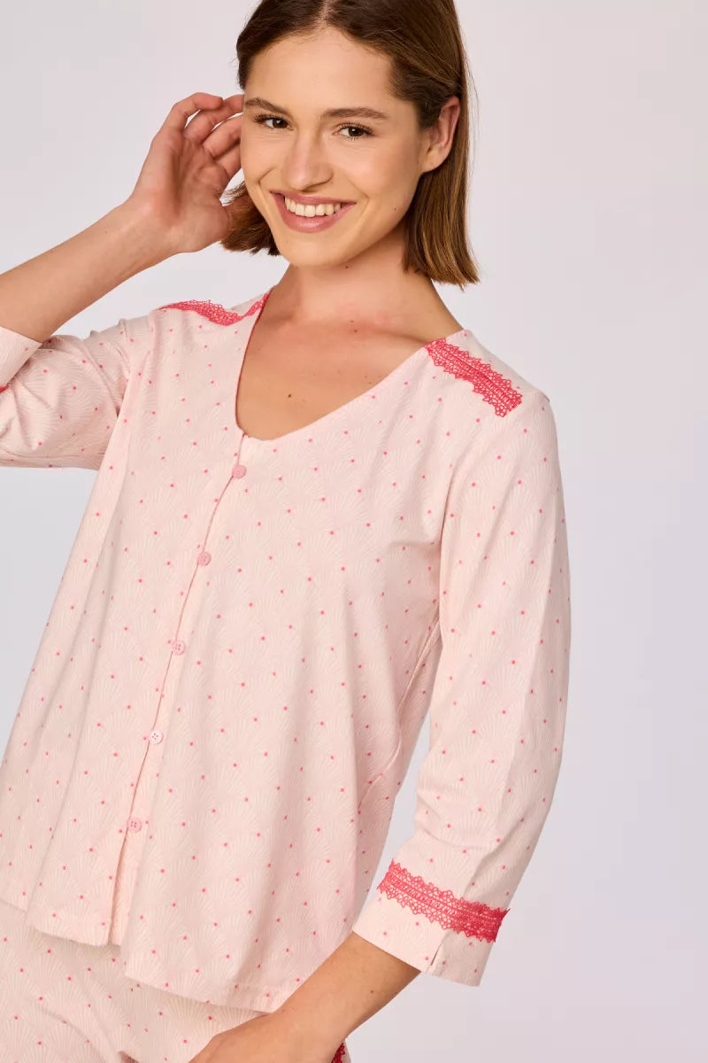 Woody Pyjama doorknoop - Roos