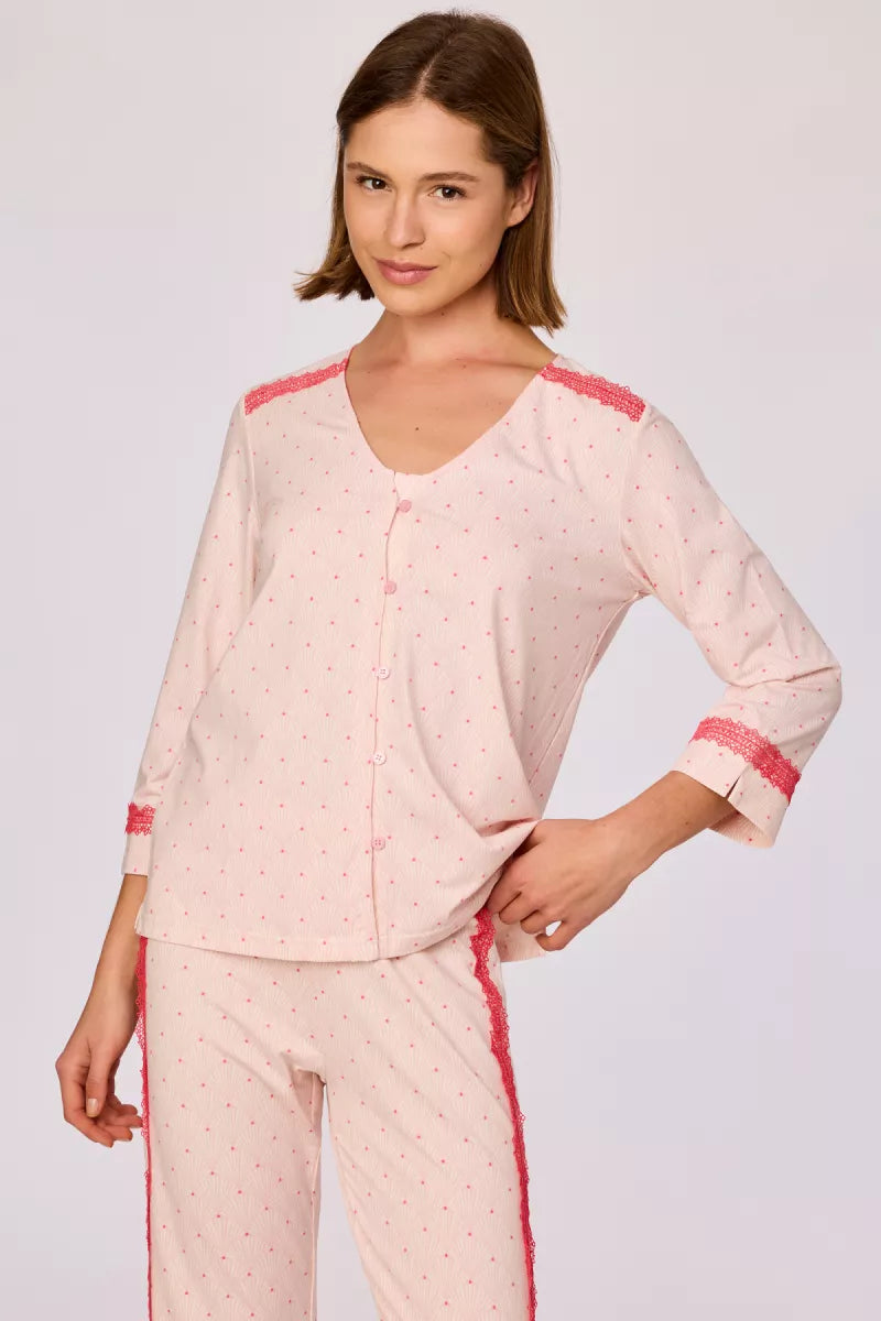 Woody Pyjama doorknoop - Roos