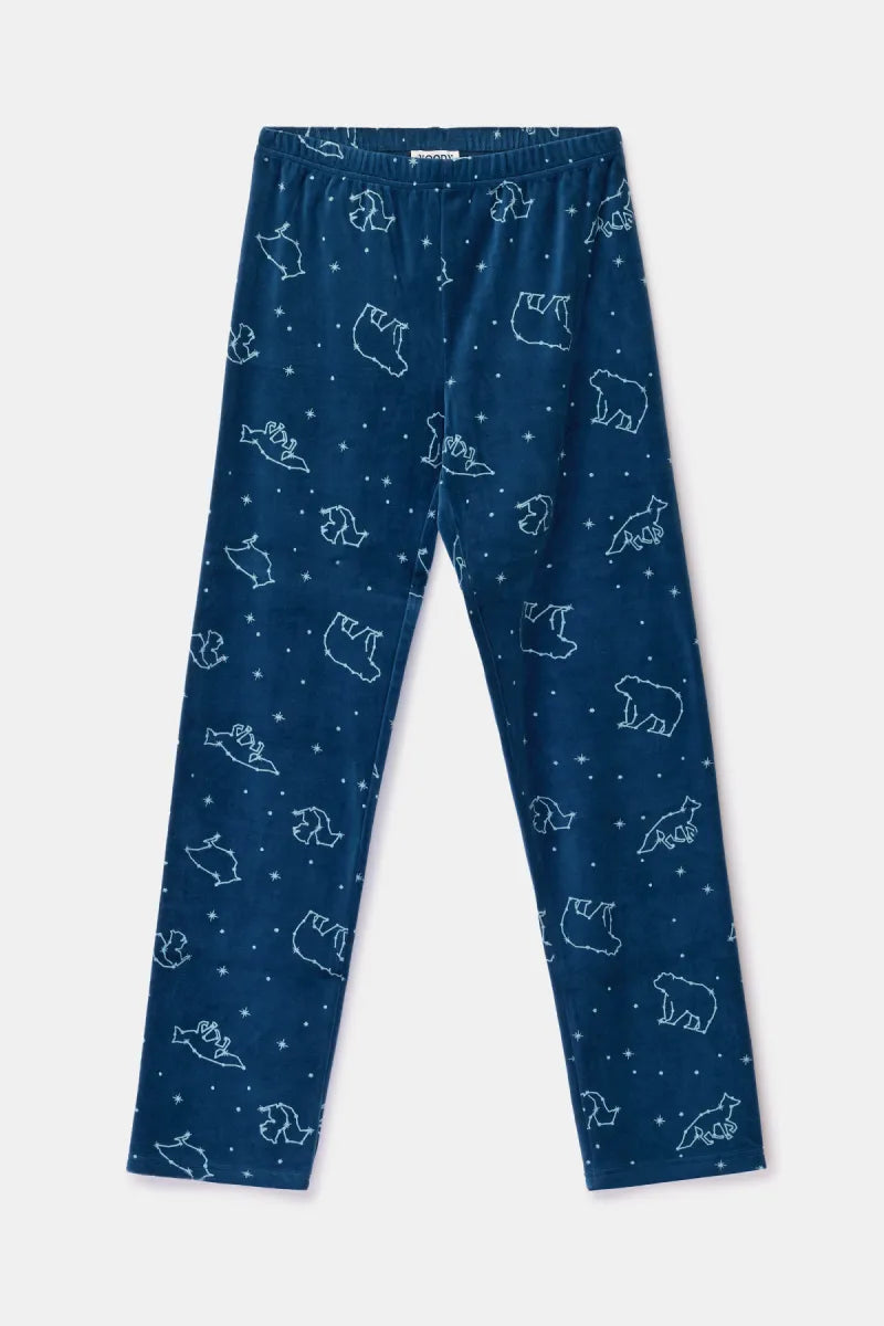 Woody Pyjama fluweel - Donkerblauw/Starry night