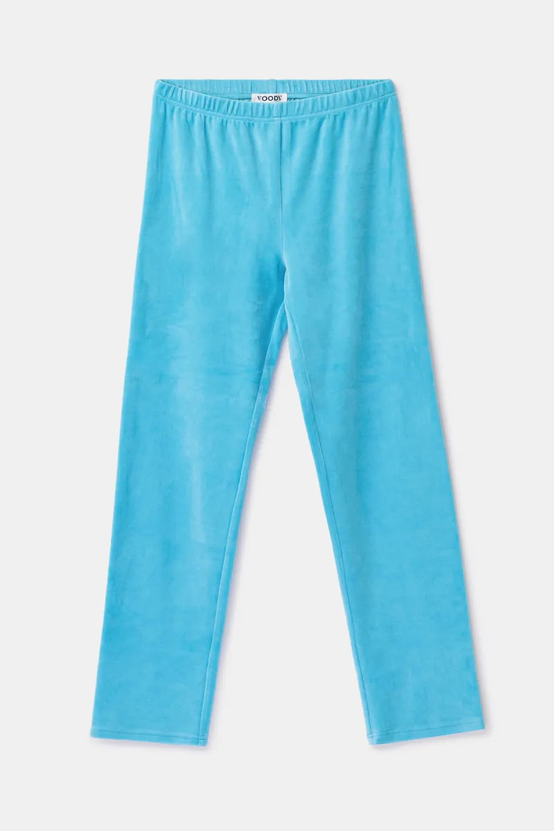 Woody Pyjama fluweel - Blauwe streep/ Konijn&Beer&vos