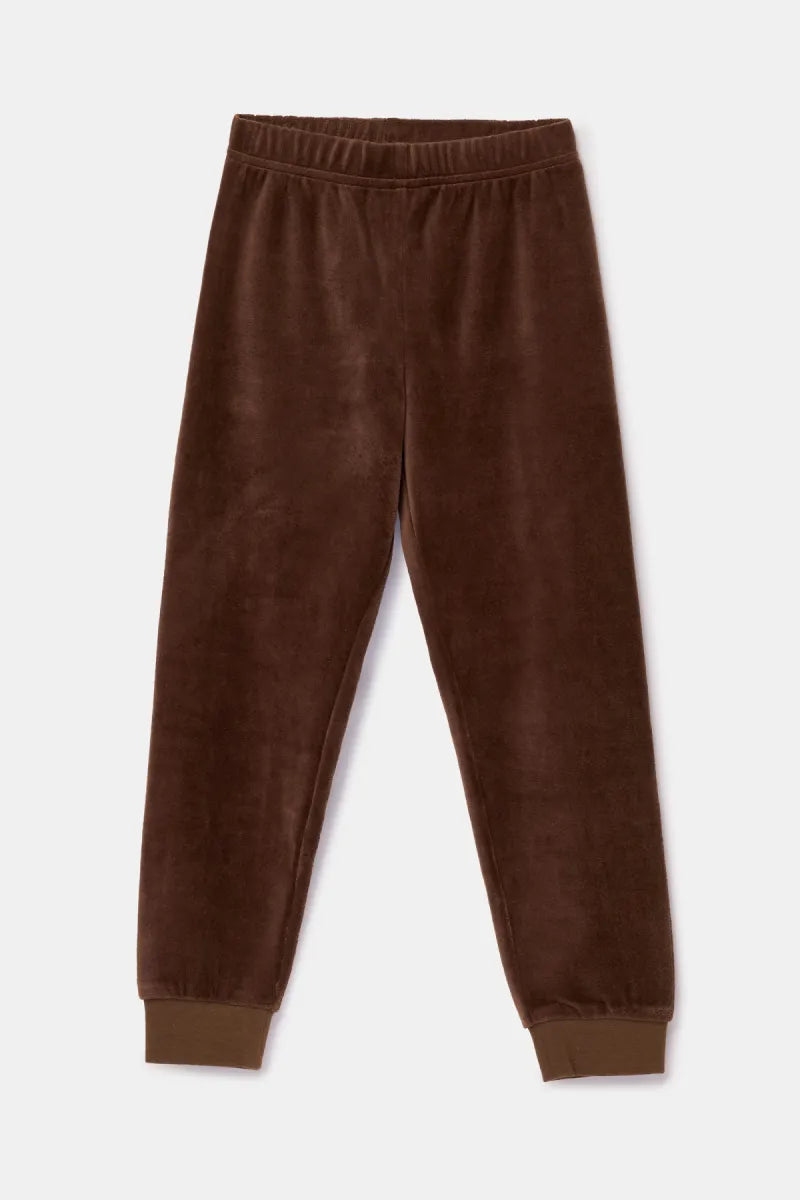 Woody Pyjama fluweel - Bruin/Konijn&Beer&Vos