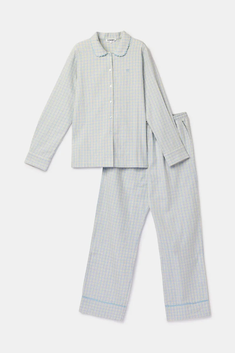 Woody Pyjama - Lichtblauwe ruit