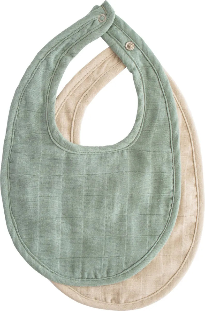 Mushie Tetra slabbetjes (2) - Green/fog
