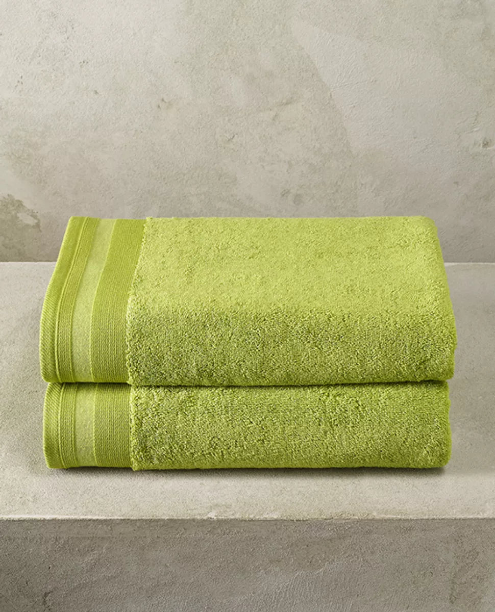 Witte Litear Handdoek - lime green