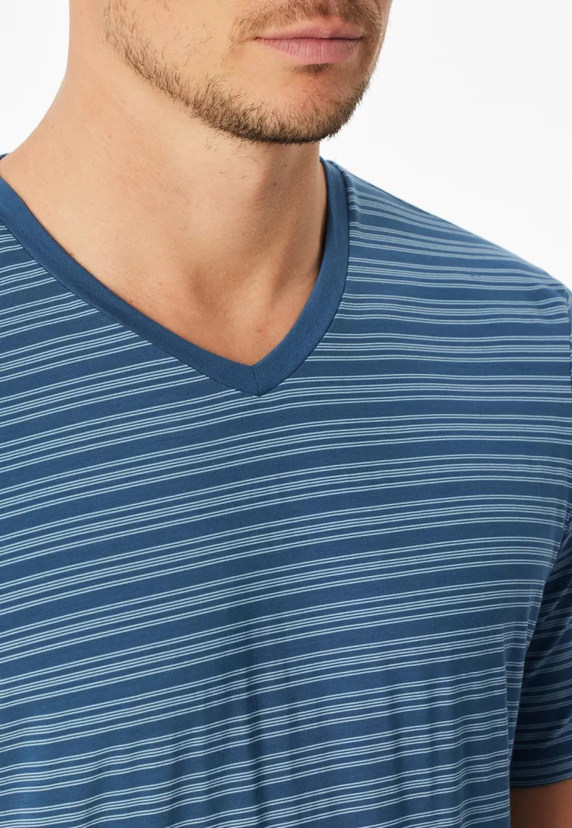 Schiesser Pyjama - Blauw Gestreepte