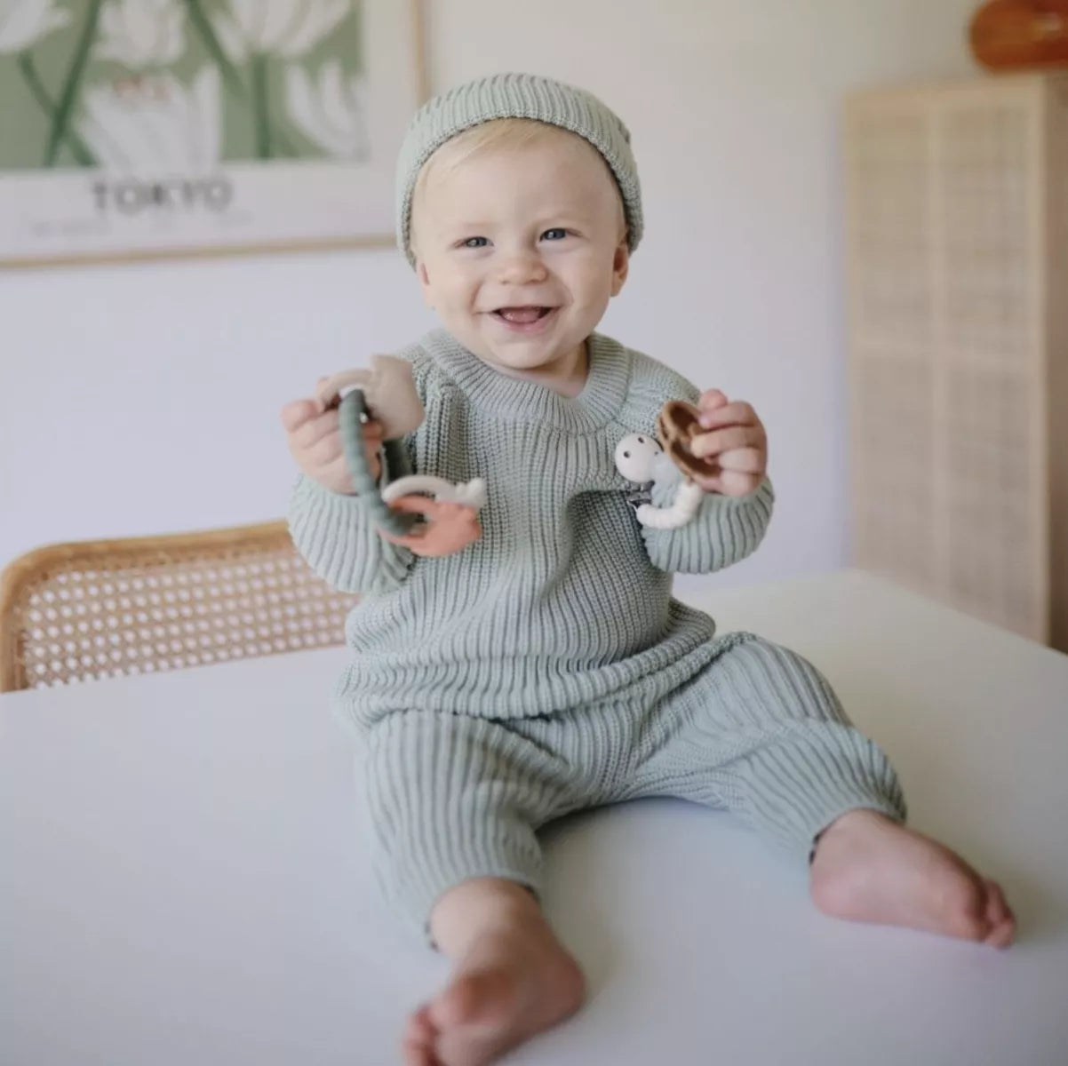 Mushie Loungewear - Knit mint