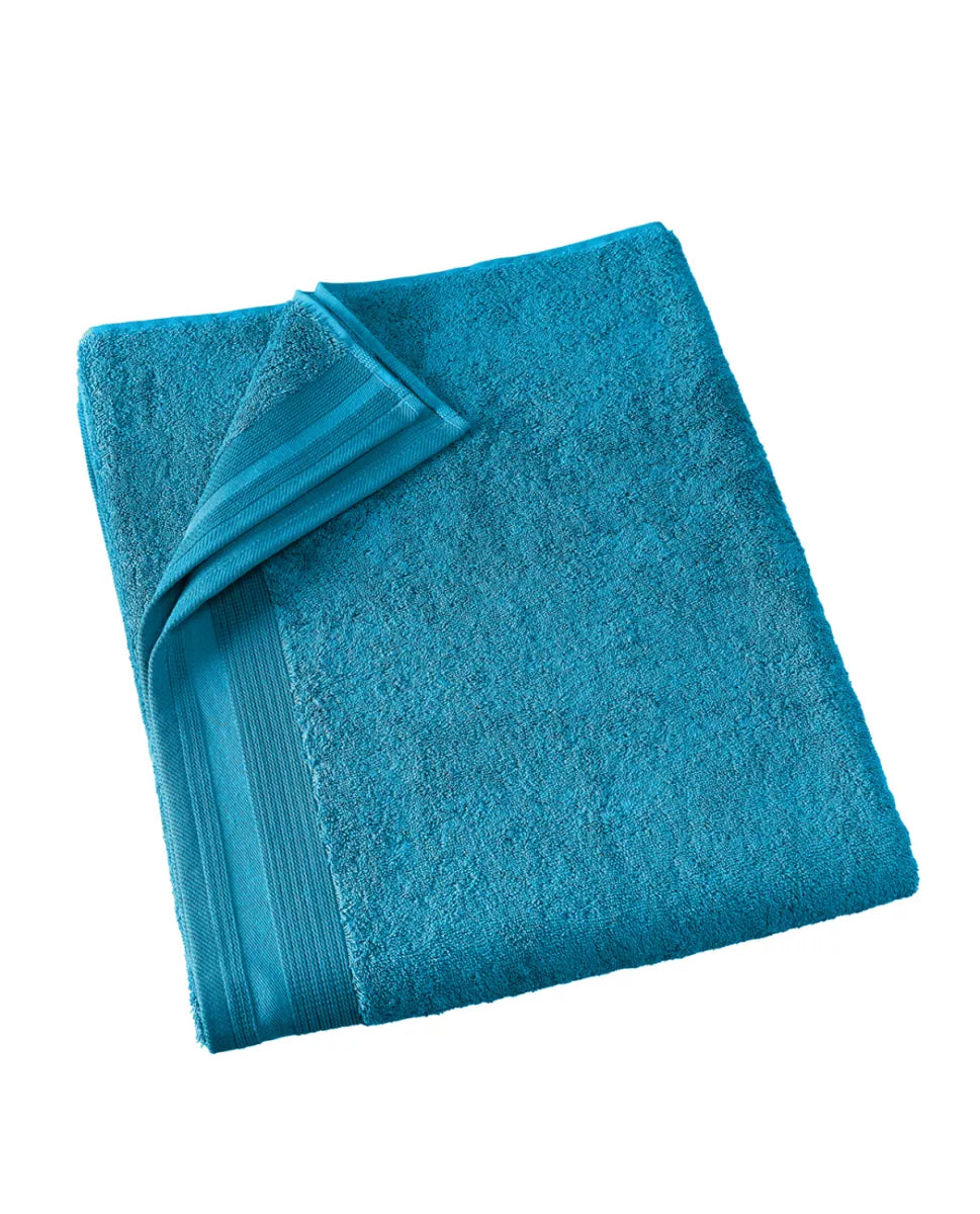 Witte Litear Handdoek - lagoon blue