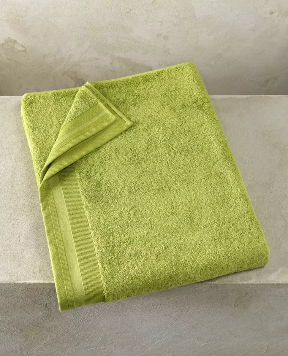 Witte Litear Handdoek - lime green