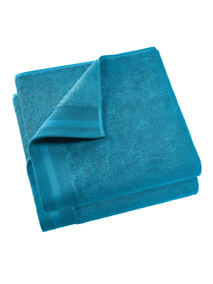 Witte Litear Handdoek - lagoon blue