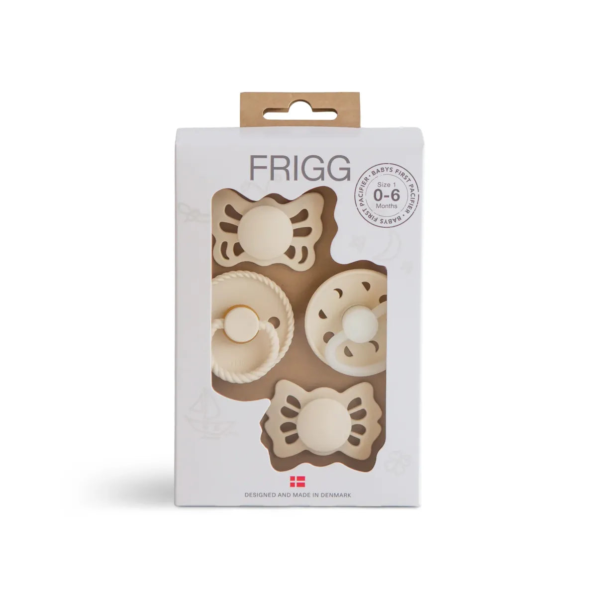Mushie Baby's First Pacifier Fopspenen Set - Cream