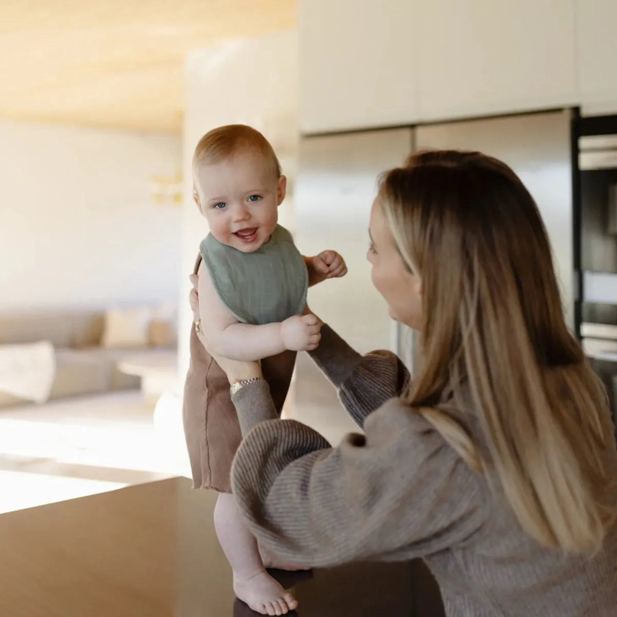 Mushie Tetra slabbetjes (2) - Green/fog