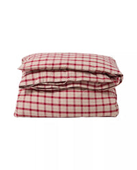 Lexington Dekbedovertrek flanel rood/beige ruit