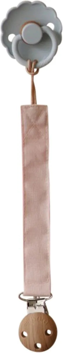 Mushie Fopspeenkoord 2-Pack - Linen Blush/Cream