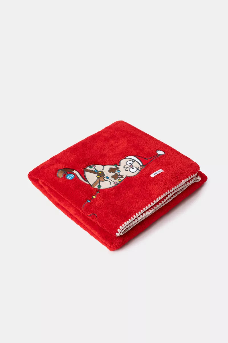 Woody Rode plaid van zachte teddystof - Kerst