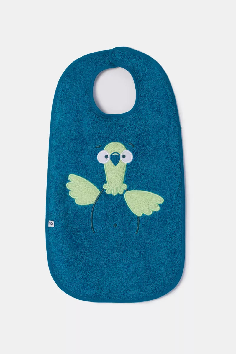 Woody Blauw slabbetje van badstof