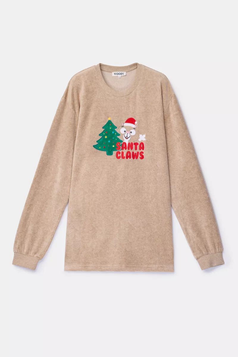Woody Pyjama fluweel Kerst