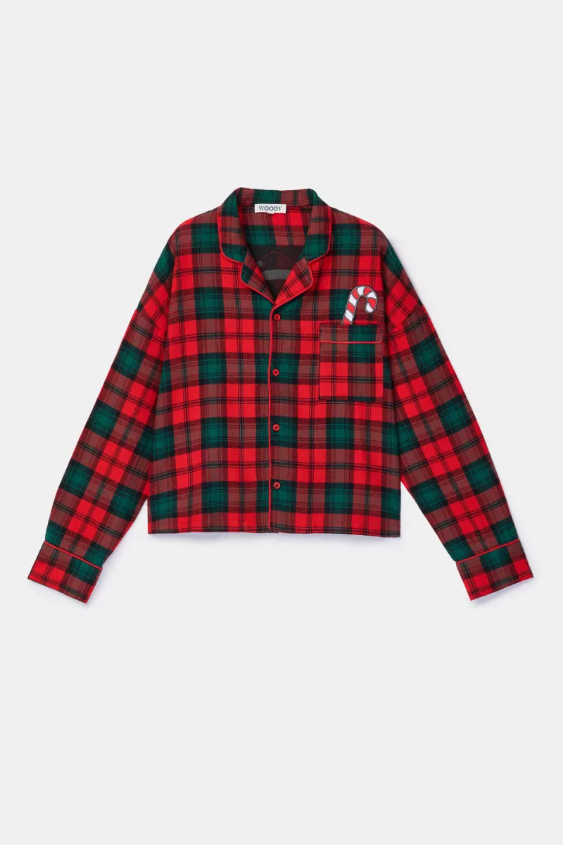Woody Rood-groene flanellen pyjama Kerst