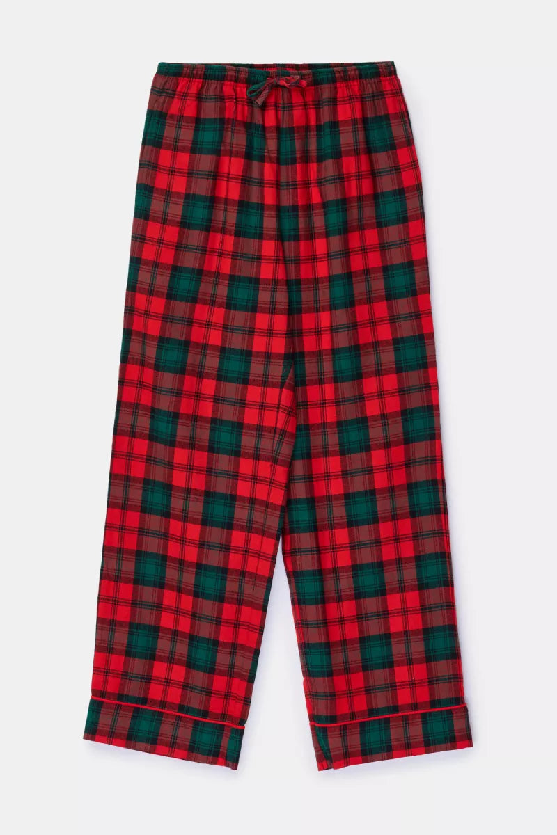 Woody Rood-groene flanellen pyjama Kerst