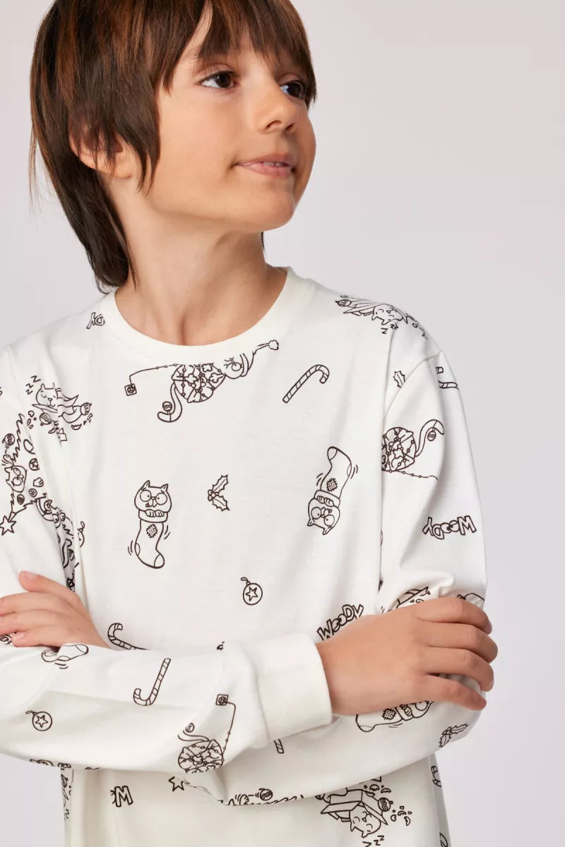 Woody Color me pyjama met kerstprint