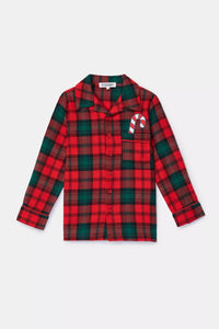 Woody Rood-groene flanellen pyjama Kerst