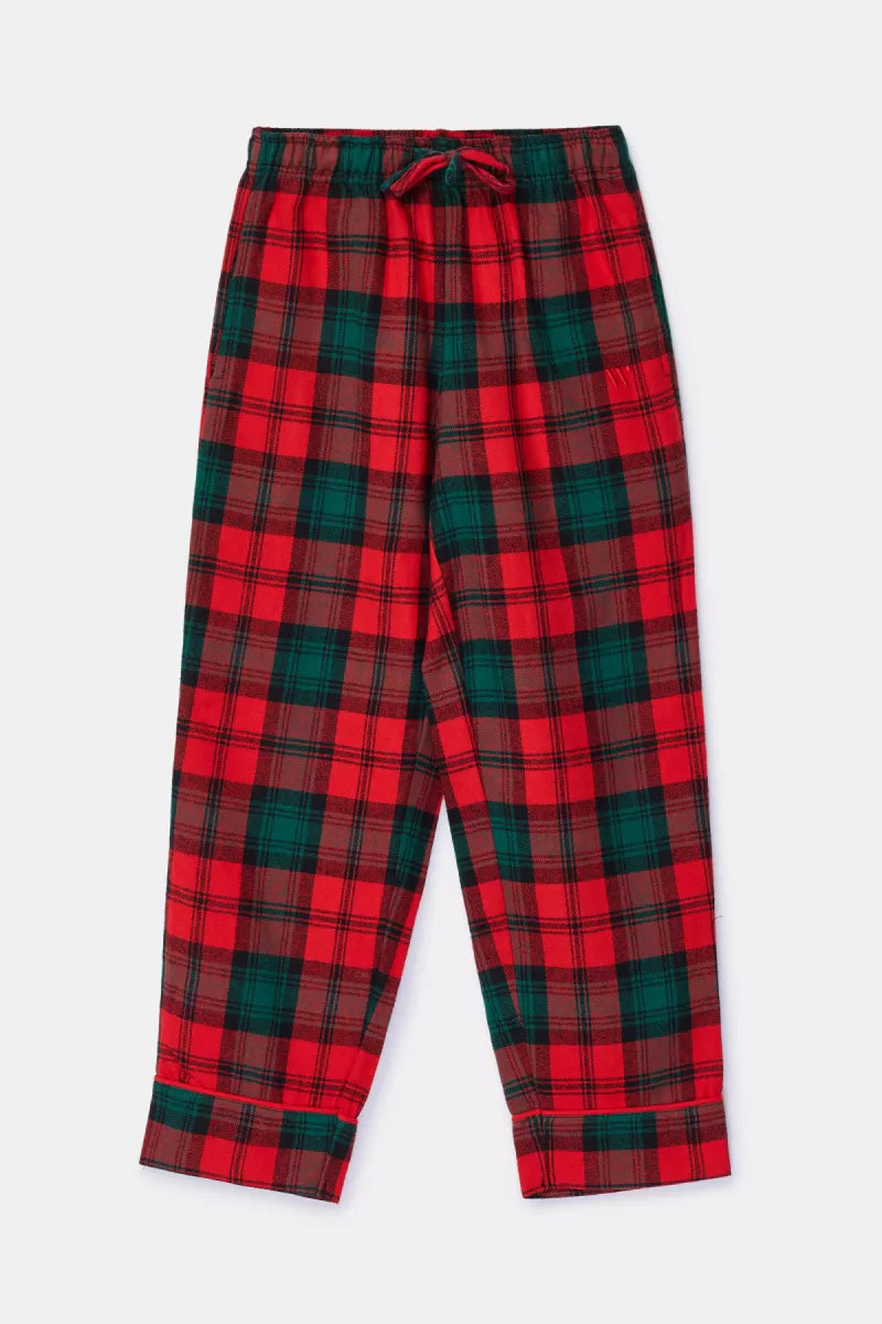 Woody Rood-groene flanellen pyjama Kerst