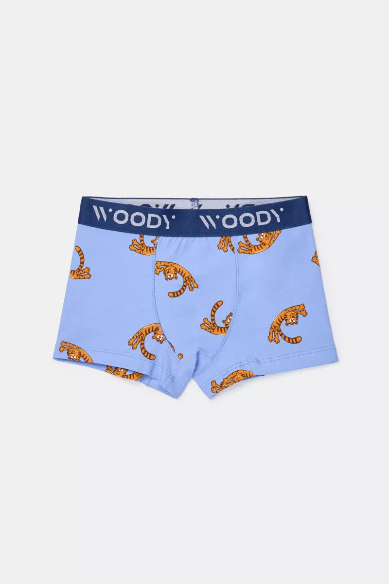 Woody Boxers - Blauw + tijger