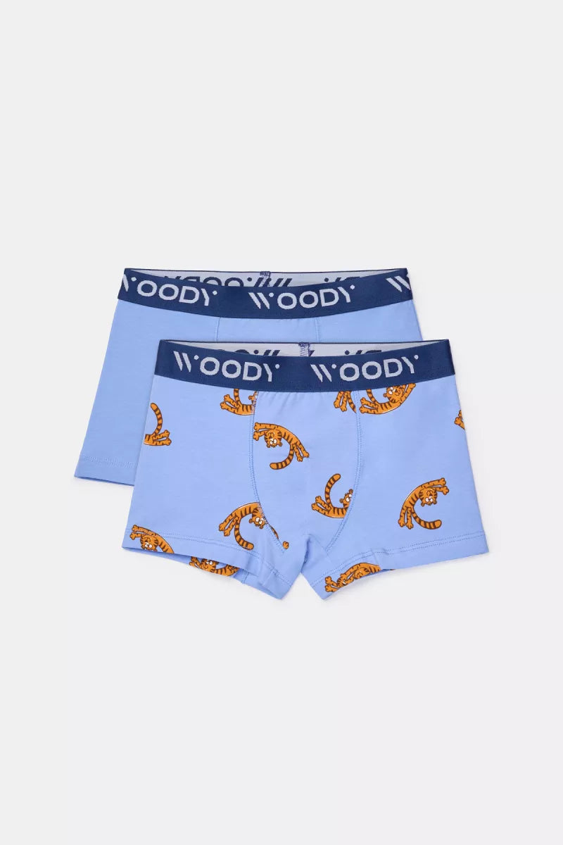 Woody Boxers - Blauw + tijger