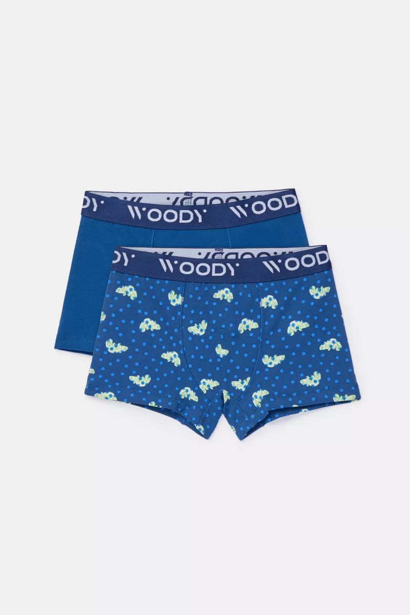 Woody Boxers - Donkerblauw + kameleon