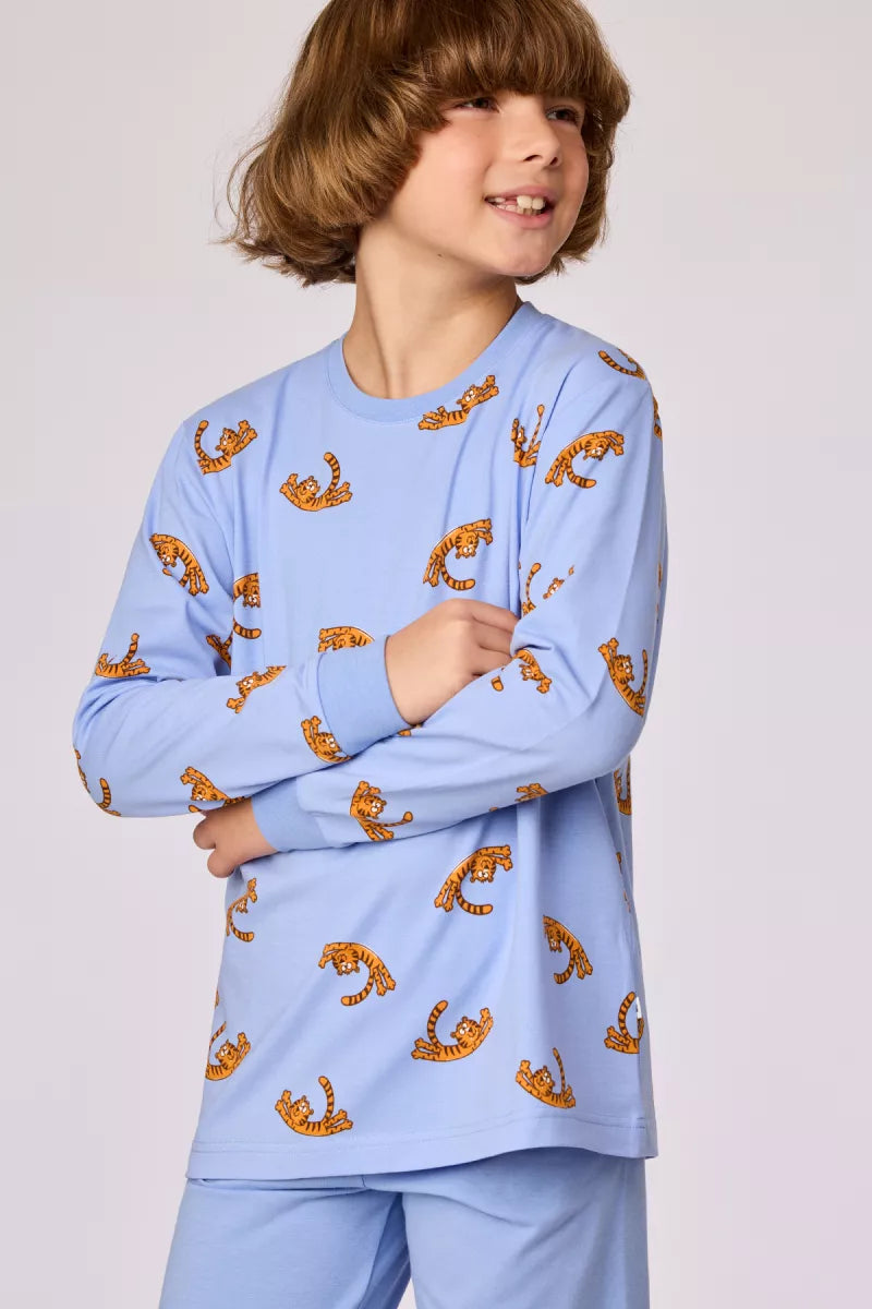 Woody Pyjama - Blauw/Tijger