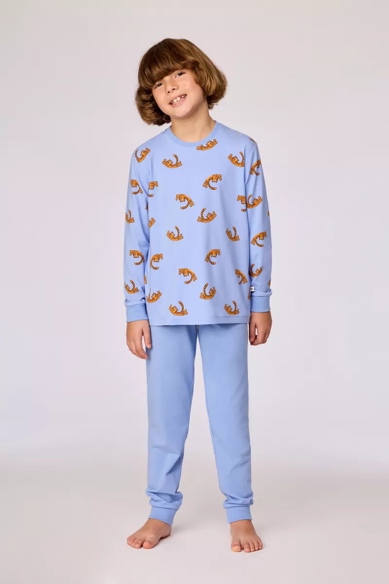 Woody Pyjama - Blauw/Tijger