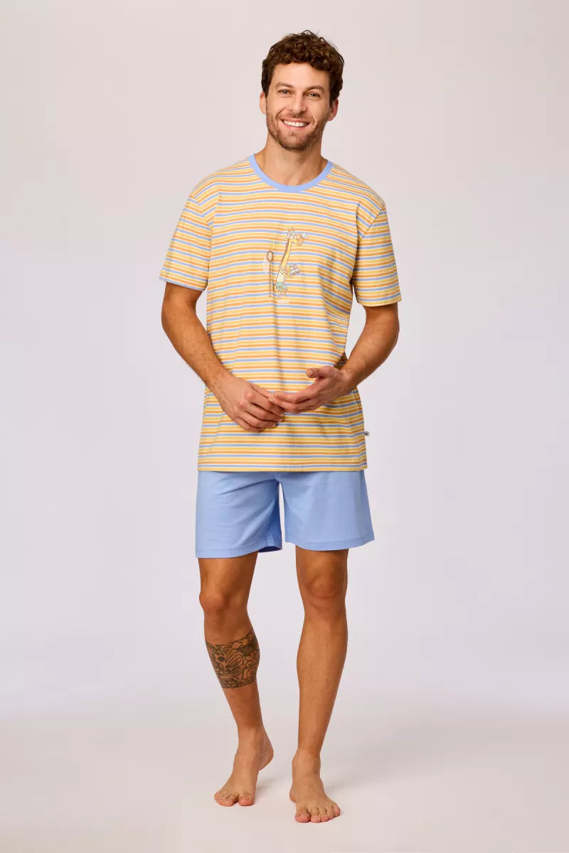 Woody Pyjama - Gele streep/Giraf