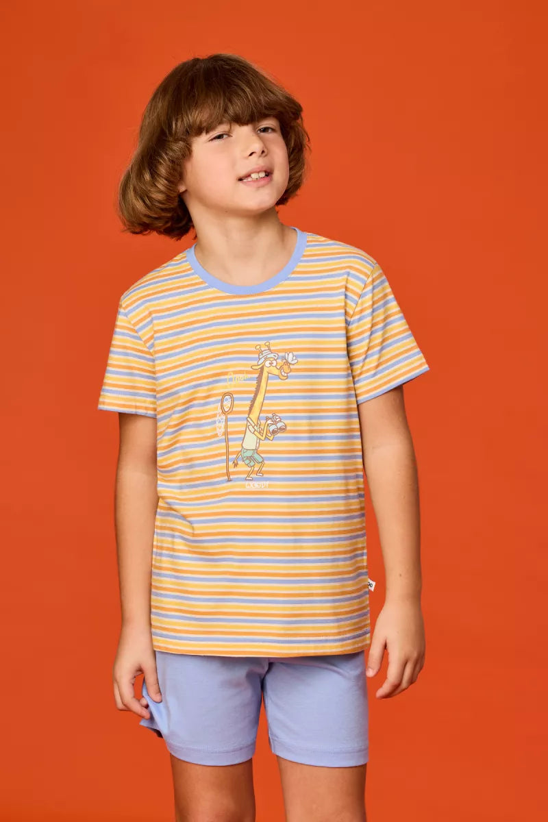 Woody Pyjama - Gele streep/Giraf