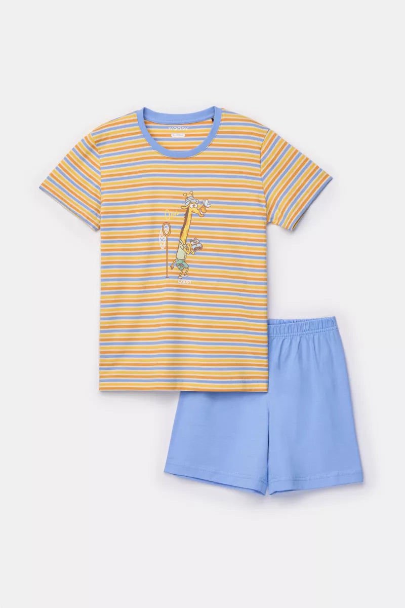 Woody Pyjama - Gele streep/Giraf