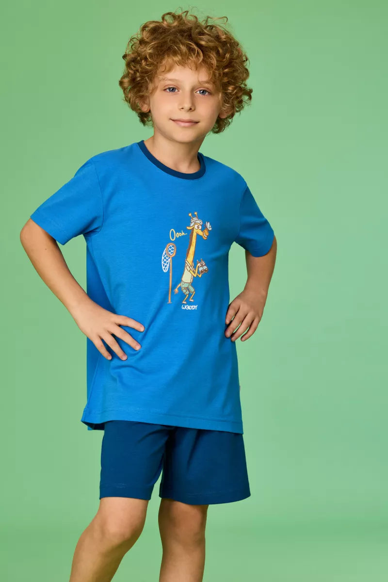 Woody Pyjama - Hoogblauw Giraf