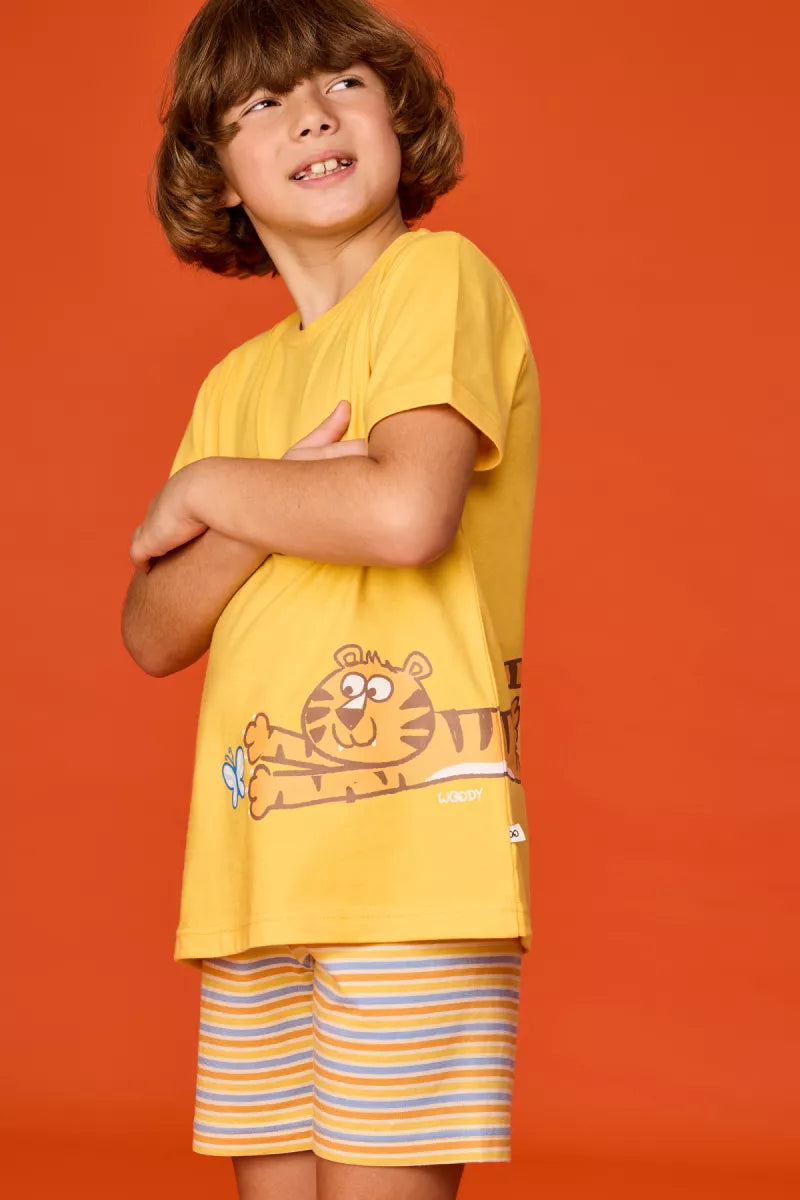Woody Pyjama - Geel/Tijger