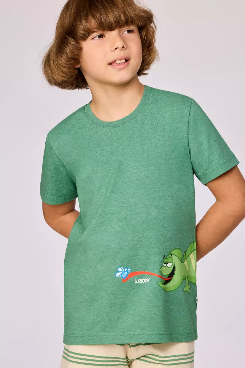 Woody Pyjama - Groen Kameleon