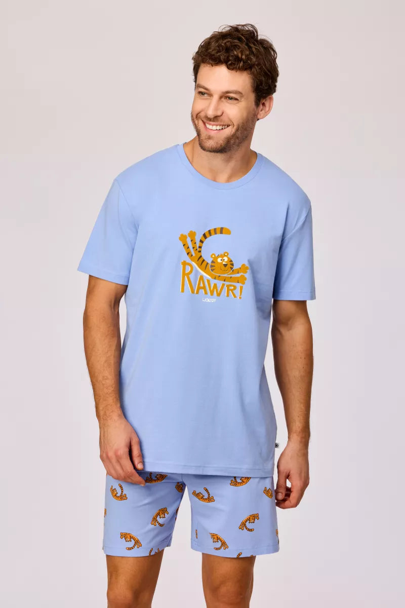 Woody Pyjama - Blauw Tijger