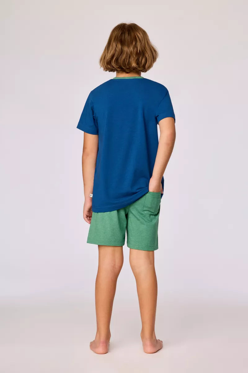 Woody Pyjama - Donkerblauw/Groen/Kameleon