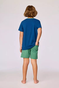 Woody Pyjama - Donkerblauw/Groen/Kameleon