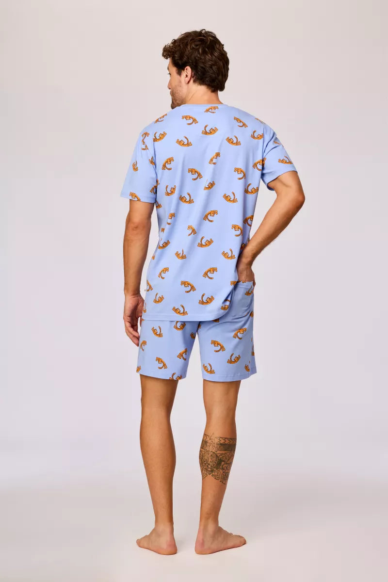 Woody Pyjama - Blauw Tijger
