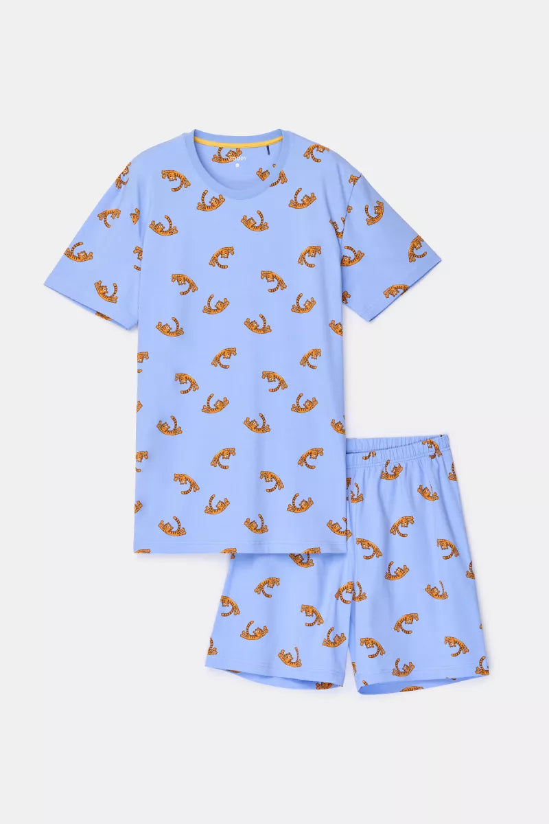 Woody Pyjama - Blauw Tijger