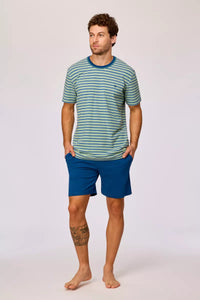 Woody Pyjama - Groen-blauwe streep