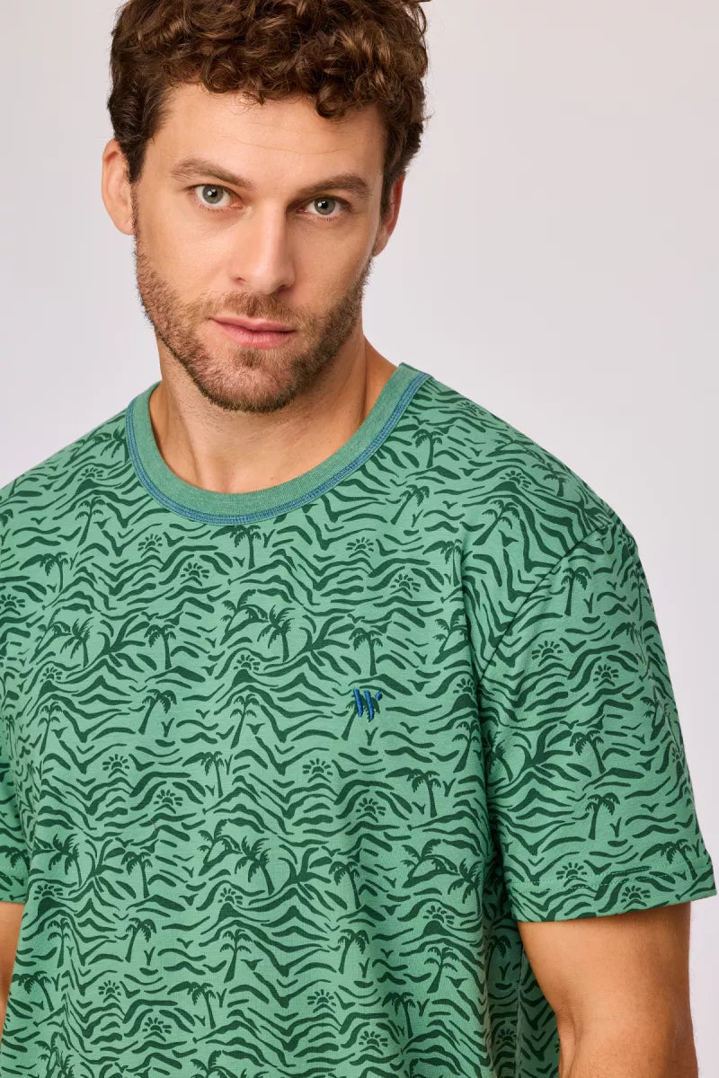 Woody Pyjama - Palmbomen/Groen