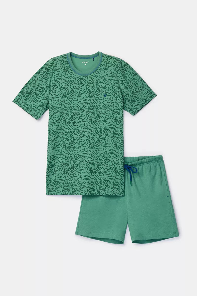 Woody Pyjama - Palmbomen/Groen