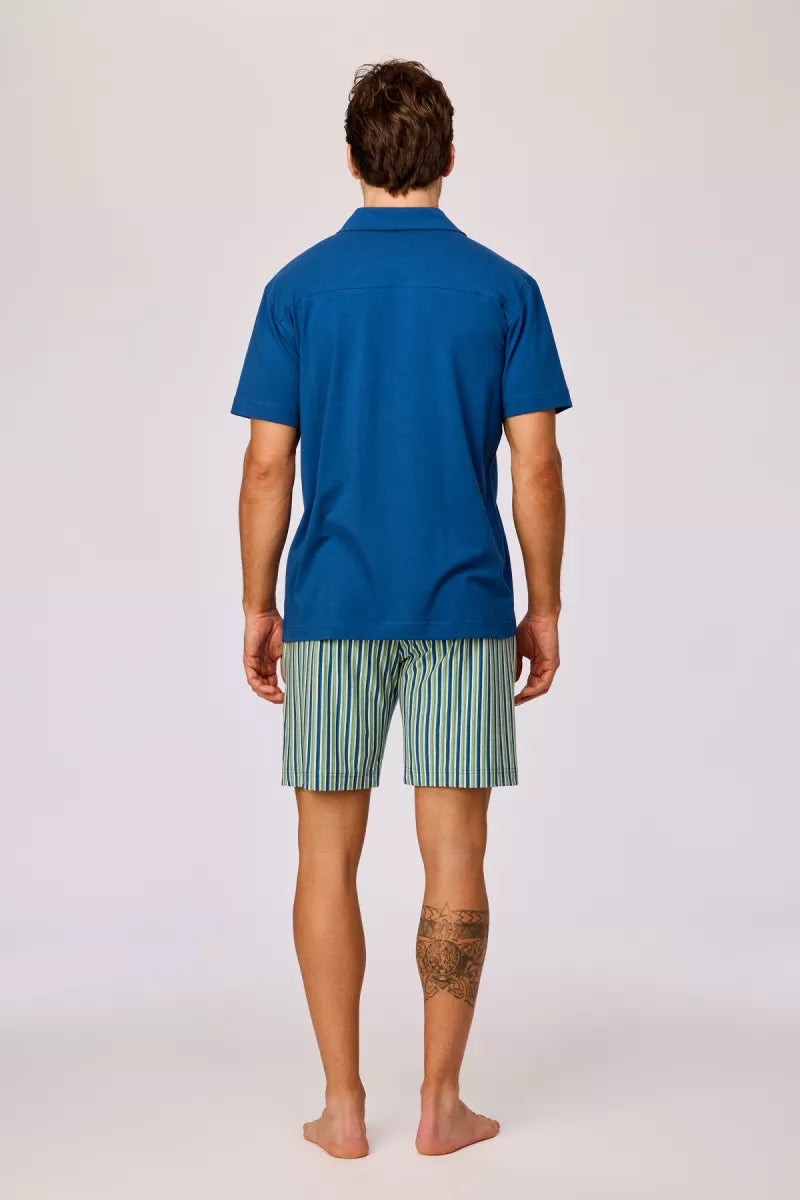 Woody Pyjama doorknoop - Donkerblauw